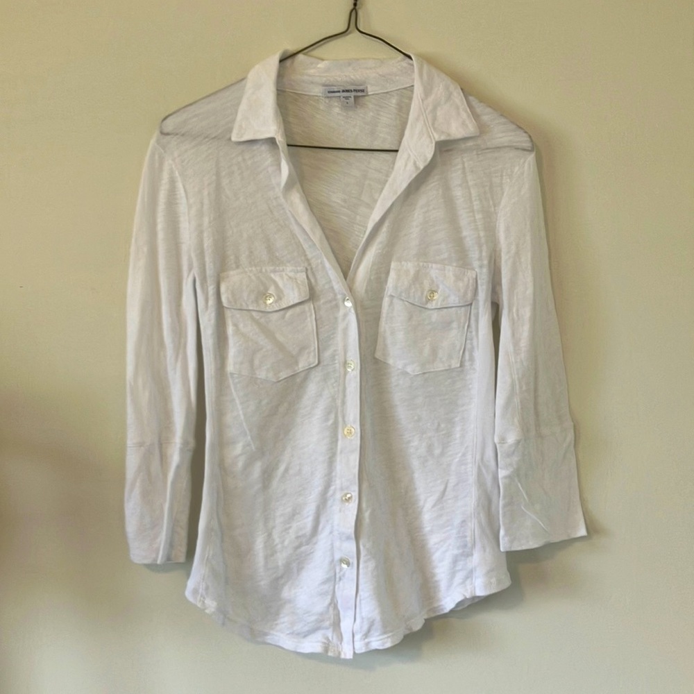 James Perse Sheer Slub Side Panel Shirt